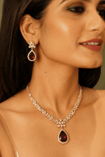 Nyveera Imperial Ruby Teardrop Necklace Set