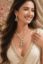 Nyveera Radiance Square Zircon Drop Necklace Set - Image 6