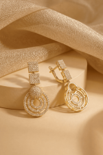 Nyveera Radiance Square Zircon Drop Necklace Set - Image 5