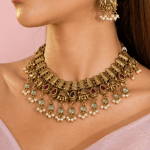 Nyveera Royal Elephant Pearl Necklace Set