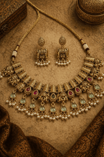 Nyveera Royal Elephant Pearl Necklace Set - Image 2