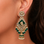 Royal Peacock Design Kundan Jhumka Earrings for Women | Traditional Bridal Statement Dangle Earrings with Pearl Drops