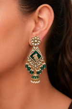 Royal Peacock Design Kundan Jhumka Earrings for Women | Traditional Bridal Statement Dangle Earrings with Pearl Drops
