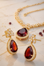 Nyveera Imperial Ruby Teardrop Necklace Set - Image 2