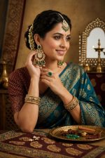 Green Kundan Chandbali Earrings with Pearl Drops – Traditional Gold Plated Bridal Statement Earrings for Women - Image 4