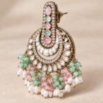 Pastel Stone Chandbali Earrings - Image 3
