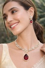 Nyveera Imperial Ruby Teardrop Necklace Set - Image 5