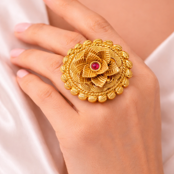 Grand Royal Lotus Statement Ring