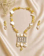 Royal Nritya Tales Necklace Set with Baroque Pearls & Artisan Beads - Image 2