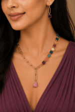 Nyveera Prism Link Statement Necklace Set