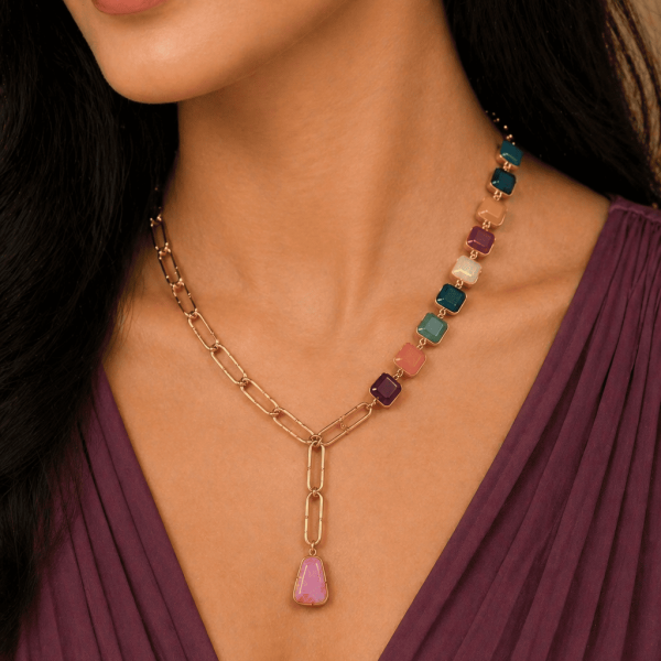 Nyveera Prism Link Statement Necklace Set