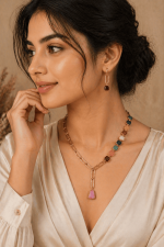 Nyveera Prism Link Statement Necklace Set - Image 5