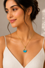 Nyveera Luna Azure Celestial Pendant Necklace - Image 5