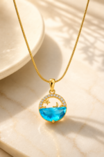 Nyveera Luna Azure Celestial Pendant Necklace - Image 4