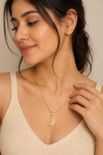 Nyveera Luna Étoile Crescent Pendant Necklace - Image 5