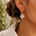 Nyveera Fleur Lumière Crystal Hoop Earrings