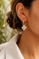 Nyveera Fleur Lumière Crystal Hoop Earrings