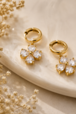 Nyveera Fleur Lumière Crystal Hoop Earrings - Image 4