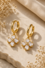 Nyveera Fleur Lumière Crystal Hoop Earrings - Image 3