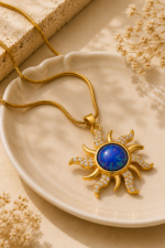 Nyveera Celestia Opal Sun Pendant Necklace - Image 3