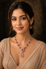 Crimson Royale Ruby & Diamond Statement Jewellery Set - Image 2