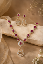 Crimson Royale Ruby & Diamond Statement Jewellery Set - Image 6