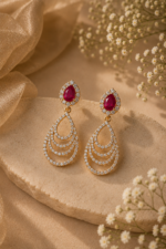 Crimson Royale Ruby & Diamond Statement Jewellery Set - Image 3