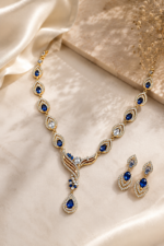 Royal Sapphire Teardrop Necklace & Earring Set - Image 2