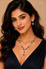 Royal Sapphire Teardrop Necklace & Earring Set - Image 5