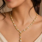 Golden Vine Floral Drop Necklace
