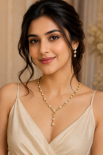 Golden Vine Floral Drop Necklace - Image 6