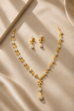 Golden Vine Floral Drop Necklace - Image 3
