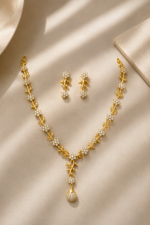 Golden Vine Floral Drop Necklace - Image 2