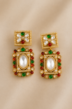Royal Kundan Multicolor Emerald & Ruby Choker Necklace - Image 5