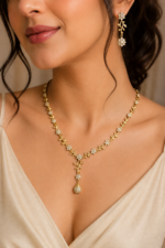 Golden Vine Floral Drop Necklace
