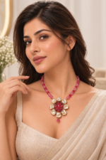 Nyveera Crimson Bloom Statement Necklace - Image 6