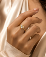 Nyveera Elan four petal clover CZ Ring - Image 3