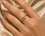 Nyveera Elan rectangle four stud  Crystal CZ Ring - Image 4