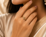 Nyveera Elan rectangle four stud  Crystal CZ Ring - Image 5