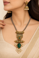 Nyveera Rajsi German Silver Heritage Statement Necklace Set - Image 19