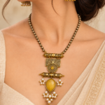 Nyveera Rajsi German Silver Heritage Statement Necklace Set