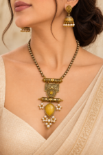 Nyveera Rajsi German Silver Heritage Statement Necklace Set