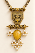 Nyveera Rajsi German Silver Heritage Statement Necklace Set - Image 3