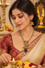 Nyveera Rajsi German Silver Heritage Statement Necklace Set - Image 13