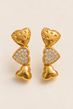 Nyveera Gold-Tone Heart CZ Necklace Set with Matching Earrings - Image 5