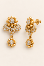 Nyveera Petal Eclat Gold-Tone Floral CZ Statement Necklace Set - Image 6
