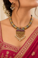 Nyveera Rajsi Multicolor Hasli German Silver Necklace Set - Image 2