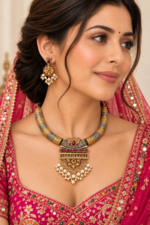 Nyveera Rajsi Multicolor Hasli German Silver Necklace Set - Image 6
