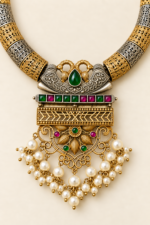 Nyveera Rajsi Multicolor Hasli German Silver Necklace Set - Image 11