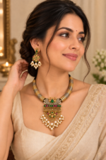 Nyveera Rajsi Multicolor Hasli German Silver Necklace Set - Image 13